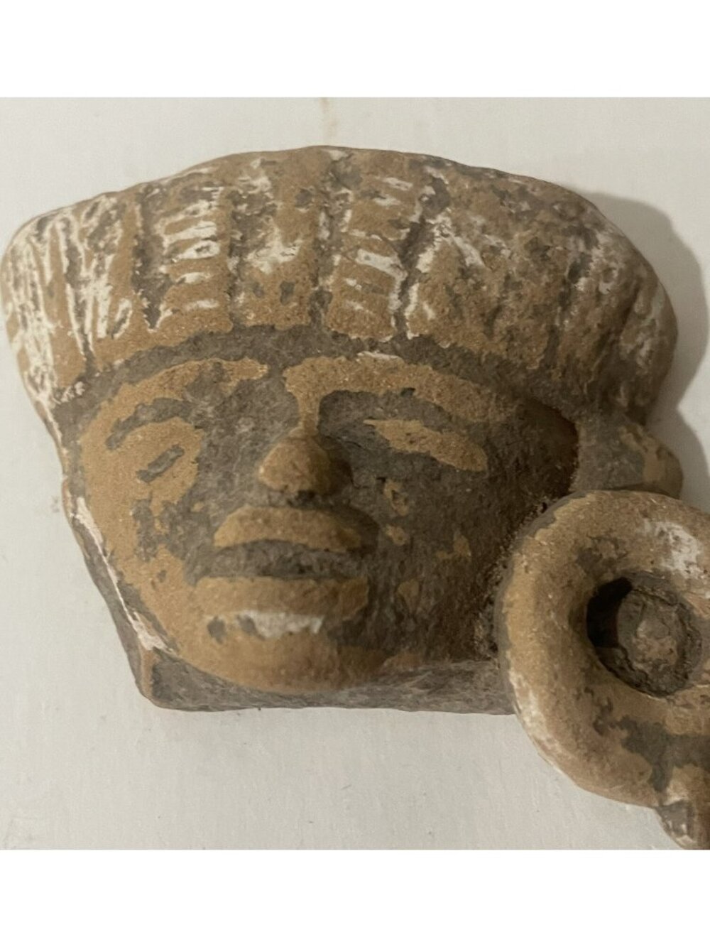 Rare Pre-Columbian Clay Pottery Face Head Ancient Artifact fragment Estate Sale